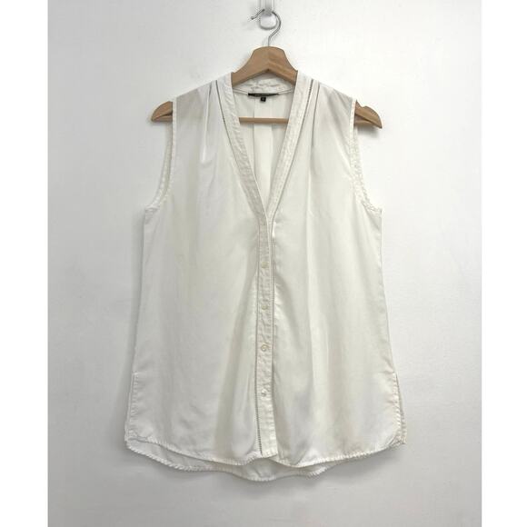 Kobi Halperin Raquel Blouse Tencel-Linen V-Neck Button-Front Sleeveless - Small - Picture 11 of 11